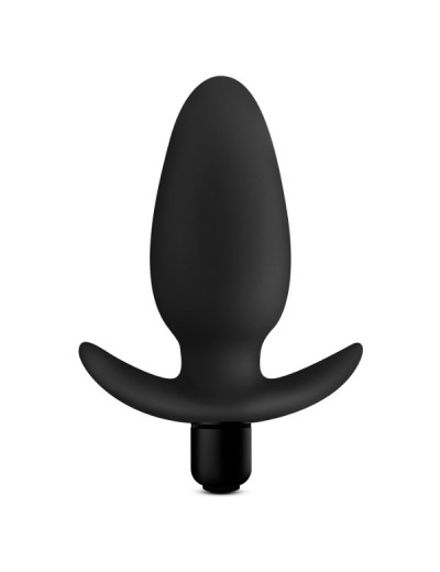 Черная анальная вибропробка Silicone Saddle Plug - 12,1 см.