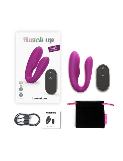 Лиловый вибратор для пар Match Up Couple Vibrator with Remote Control