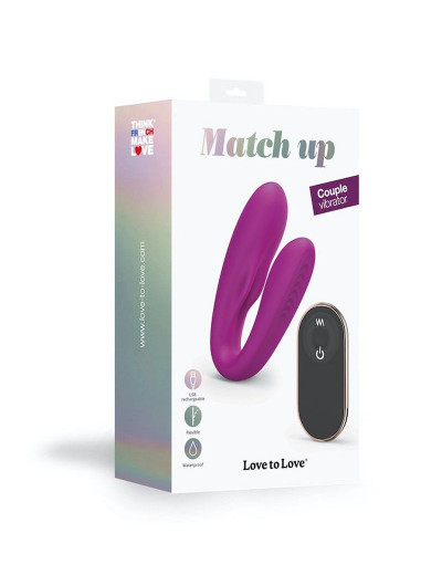 Лиловый вибратор для пар Match Up Couple Vibrator with Remote Control