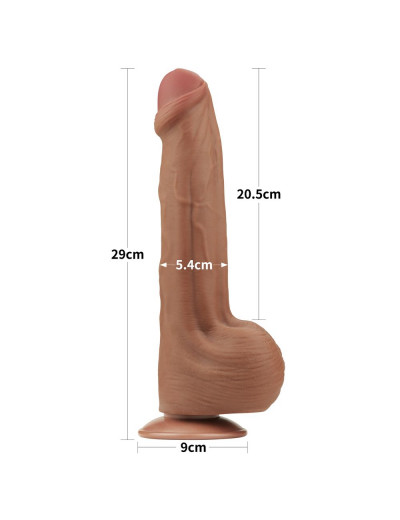 Коричневый фаллоимитатор 11.5 King Sized Sliding Skin Dual Layer Dong - 29 см.