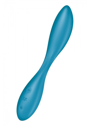 Синий гибкий вибратор Satisfyer G-Spot Flex 1 - 19,5 см.