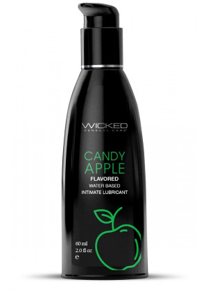 Лубрикант с ароматом сахарного яблока Wicked Aqua Candy Apple - 60 мл.