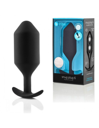 Черная анальная пробка для ношения B-vibe Snug Plug 6 - 17 см.