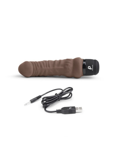 Коричневый вибратор-реалистик 6  Realistic Vibrator - 17 см.