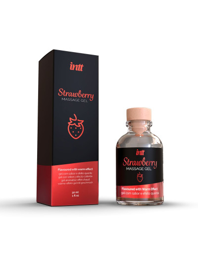 Массажный гель с ароматом клубники Strawberry - 30 мл.