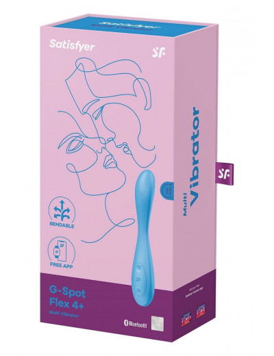 Голубой гибкий вибромассажер Satisfyer G-Spot Flex 4+ - 19 см.