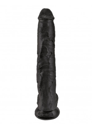 Чёрный фаллоимитатор-гигант 14  Cock with Balls - 37,5 см.