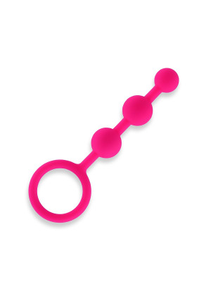 Розовые силиконовые анальные бусы Silicone Anal Beads - 14 см.