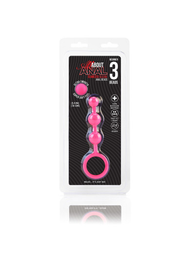 Розовые силиконовые анальные бусы Silicone Anal Beads - 14 см.