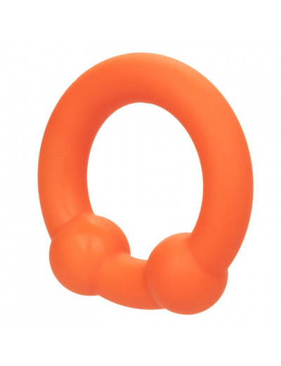 Оранжевое эрекционное кольцо Liquid Silicone Dual Ball Ring