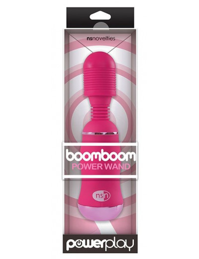 Ярко-розовый вибромассажер с усиленной вибрацией BoomBoom Power Wand