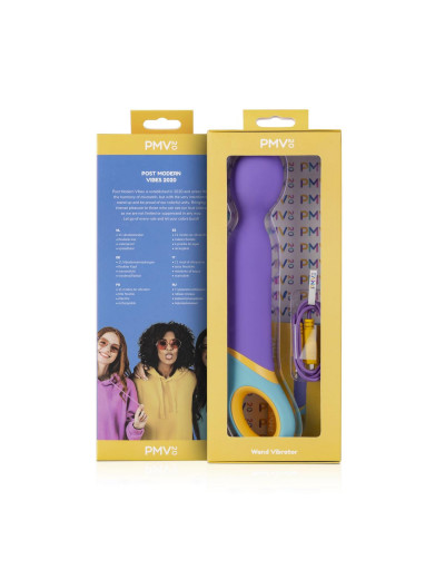 Фиолетовый вибромассажер Base Wand Vibrator - 24 см.