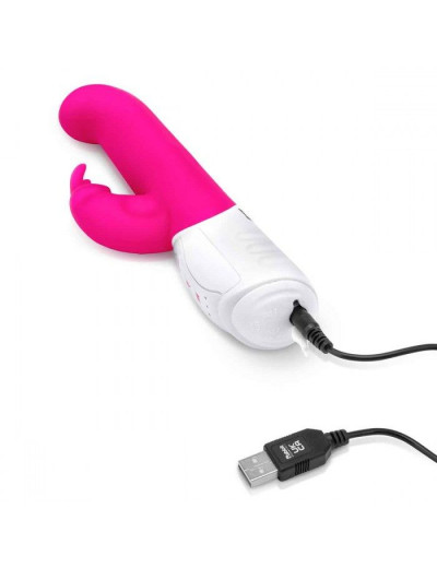 Розовый вибромассажер для G-точки Come hither G-Spot Rabbit - 24,5 см.