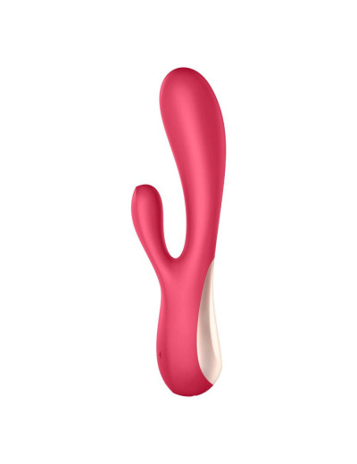 Красный вибратор-кролик Satisfyer Mono Flex с управлением через приложение - 20,4 см.