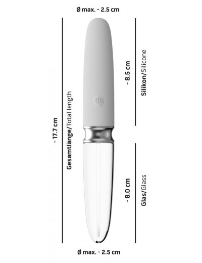 Двусторонний вибратор Straight LED - 17,7 см.