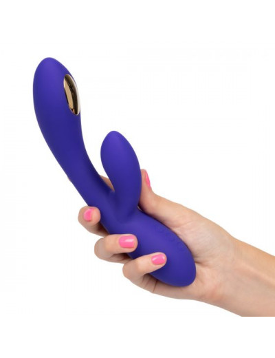 Фиолетовый вибратор с функцией электростимуляции Intimate E-Stimulator Dual Wand - 21,5 см.