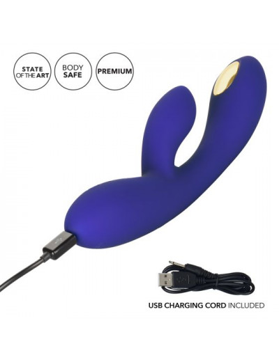 Фиолетовый вибратор с функцией электростимуляции Intimate E-Stimulator Dual Wand - 21,5 см.