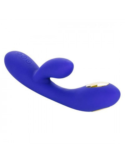 Фиолетовый вибратор с функцией электростимуляции Intimate E-Stimulator Dual Wand - 21,5 см.