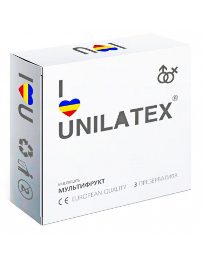 Разноцветные ароматизированные презервативы Unilatex Multifruits - 3 шт.