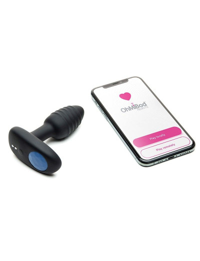 Черный интерактивный вибратор OhMiBod Lumen for Kiiroo с подсветкой - 10,2 см.