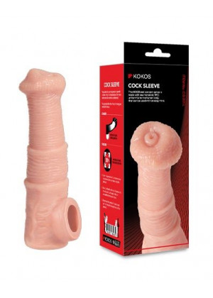 Телесная фантазийная насадка на член Cock Sleeve Size M