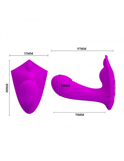 Лиловый вибромассажёр Willie с пультом ДУ
