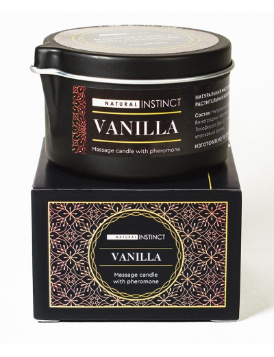 Массажная свеча с феромонами Natural Instinct VANILLA - 70 мл.