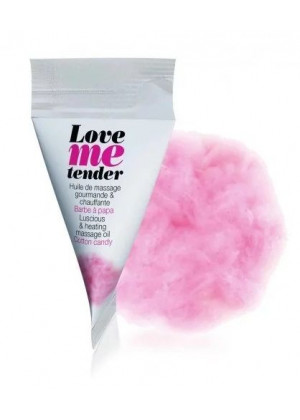 Съедобное согревающее массажное масло Love Me Tender Cotton Candy с ароматом сладкой ваты - 10 мл.