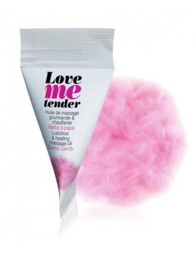 Съедобное согревающее массажное масло Love Me Tender Cotton Candy с ароматом сладкой ваты - 10 мл.