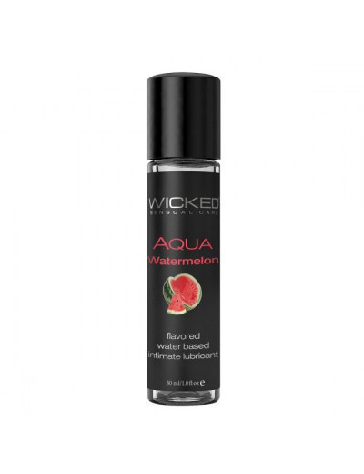 Лубрикант с ароматом арбуза Wicked Aqua Watermelon - 30 мл.