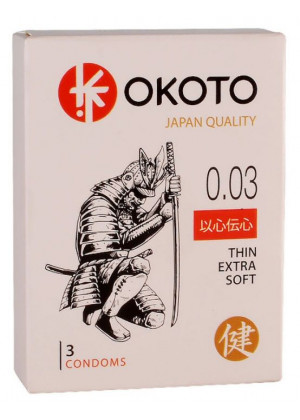 Тонкие презервативы OKOTO Thin Extra Soft - 3 шт.