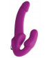 Ярко-розовый безремневой вибрострапон Evoke Vibrating Strapless Silicone Strap-on Dildo