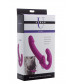 Ярко-розовый безремневой вибрострапон Evoke Vibrating Strapless Silicone Strap-on Dildo