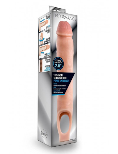 Телесная насадка на пенис 11.5 Inch Cock Sheath Penis Extender - 29,2 см.