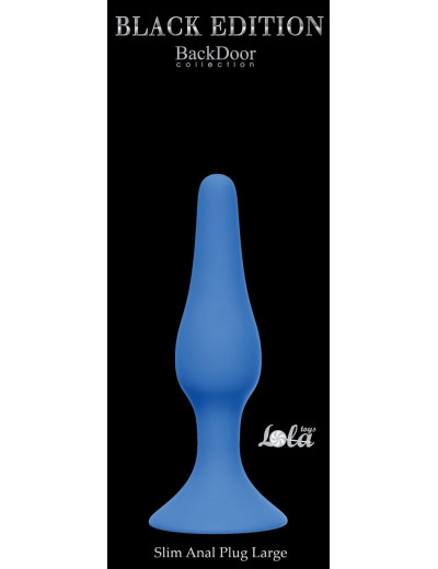 Синяя анальная пробка Slim Anal Plug Large - 12,5 см.