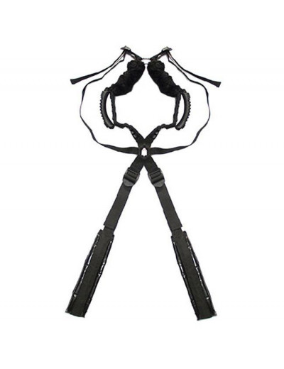 Чёрный бондажный комплект Romfun Sex Harness Bondage на сбруе