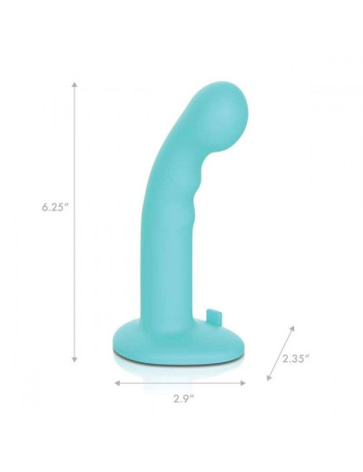 Голубая изогнутая насадка 6in Remote Control Ripple P-Spot G-Spot на черных трусиках - 16 см.