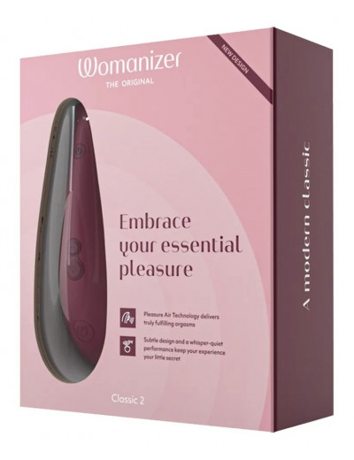 Бордовый бесконтактный стимулятор клитора Womanizer Classic 2