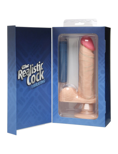 Вибромассажер реалистичной формы The Realistic Cock Vibrating 8” - 23,6 см.