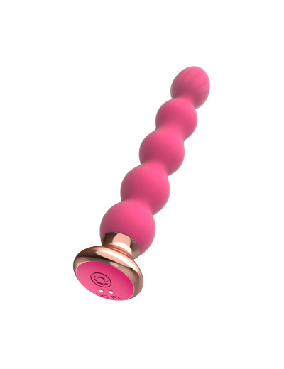 Розовый вибратор-ёлочка Mini Vibrator с пультом ДУ - 19 см.