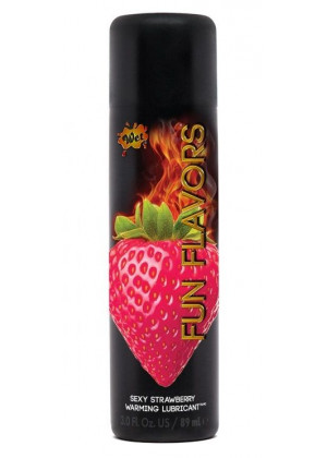 Разогревающий лубрикант Fun Flavors 4-in-1 Sexy Strawberry с ароматом клубники - 89 мл.