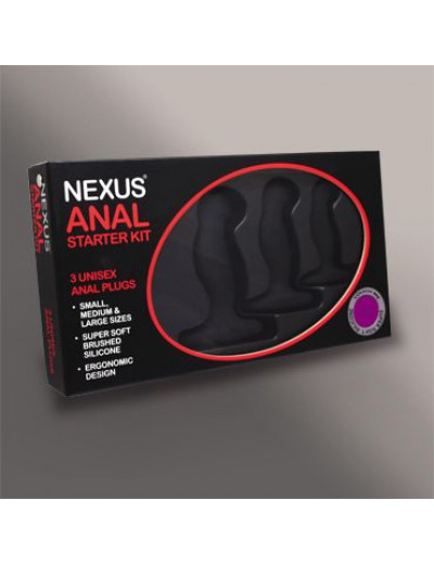 Набор из 3 массажеров простаты чёрного цвета NEXUS ANAL STARTER KIT