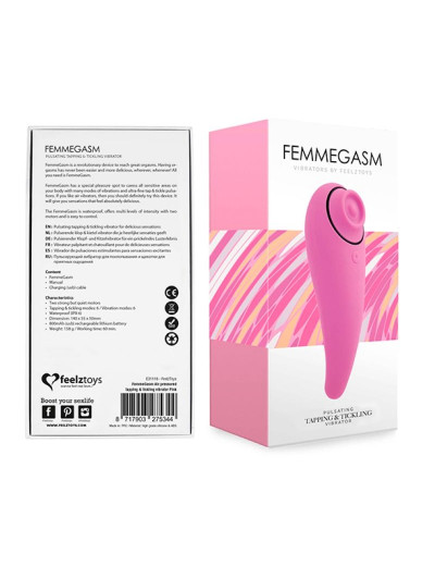 Розовый клиторальный вибромассажер FemmeGasm