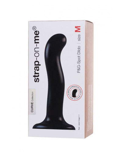 Черный стимулятор для пар P G-Spot Dildo Size M - 18 см.