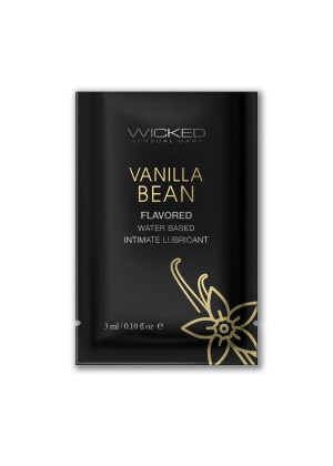 Лубрикант на водной основе с ароматом ванильных бобов Wicked Aqua Vanilla Bean - 3 мл.