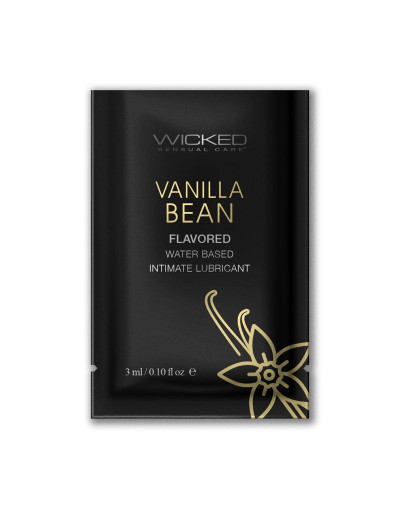 Лубрикант на водной основе с ароматом ванильных бобов Wicked Aqua Vanilla Bean - 3 мл.