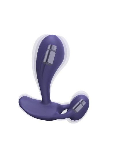 Темно-синий вибромассажер Witty P G Vibrator with Remote Control