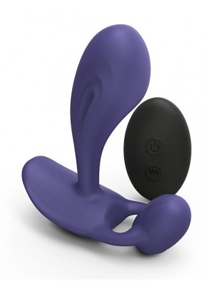 Темно-синий вибромассажер Witty P G Vibrator with Remote Control