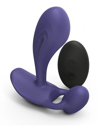 Темно-синий вибромассажер Witty P G Vibrator with Remote Control