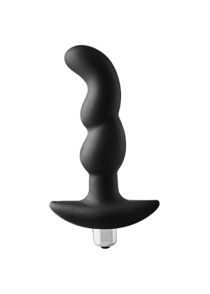 Черная вибропробка для простаты FantASStic Vibrating Prostate Plug - 14,5 см.